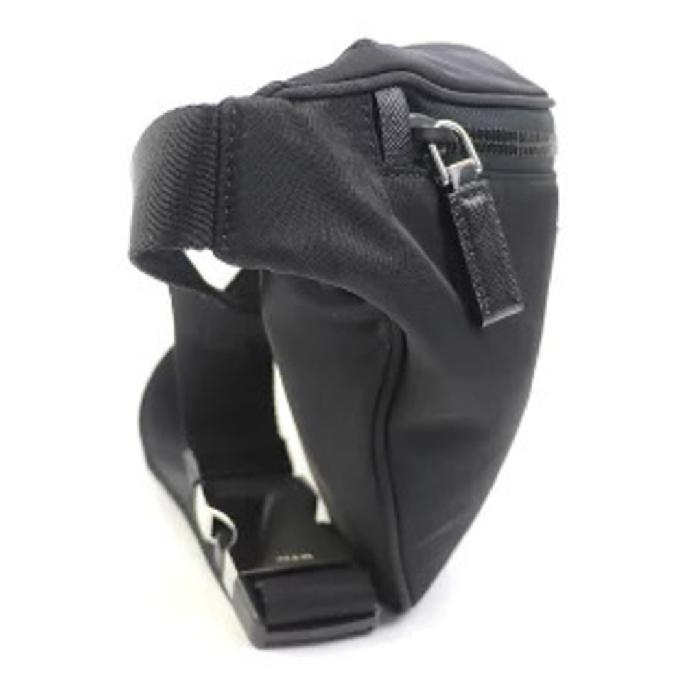 Prada Re Saffiano Leather Belt Bag Black Waist Crossbody Bum Sling Triangle - Picture 4 of 13